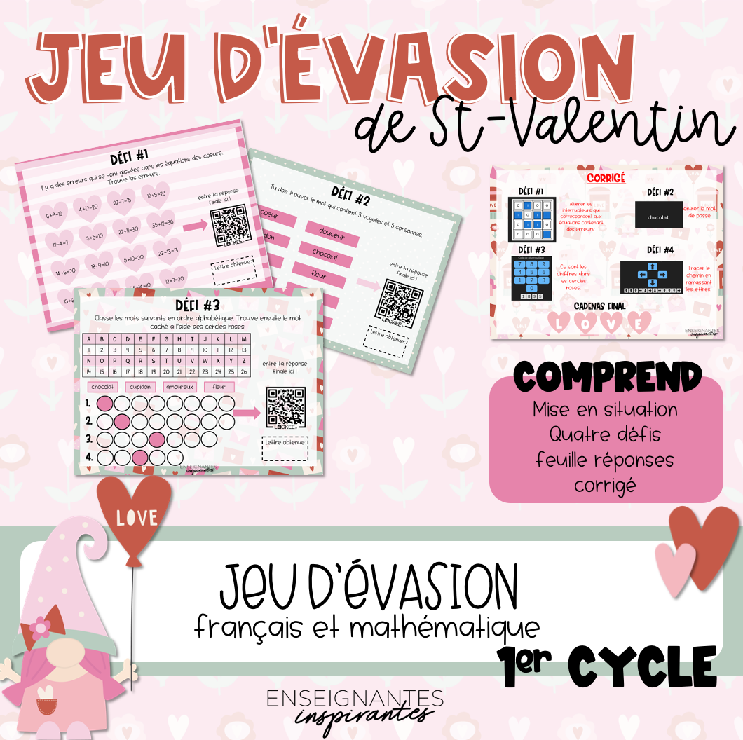 Jeu d'évasion St-Valentin 1er cycle