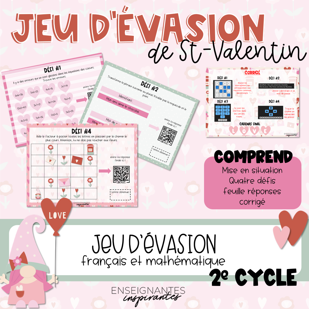 Jeu d'évasion St-Valentin 2e cycle