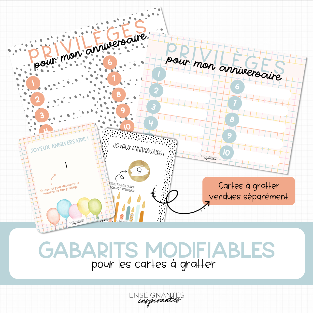 Image of Gabarits modifiables (cartes à gratter)
