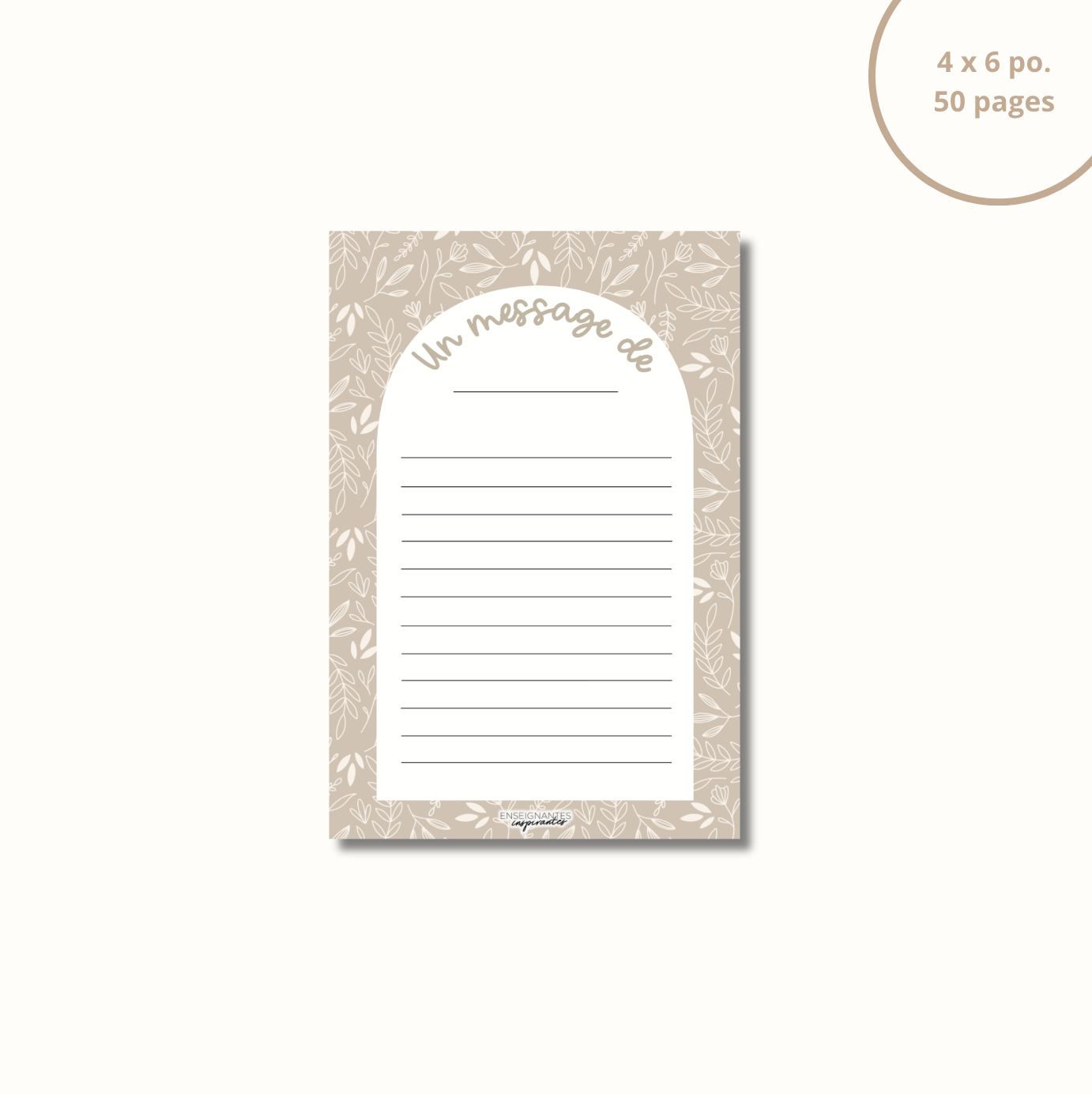 Bloc-note - Un message de (Line art)