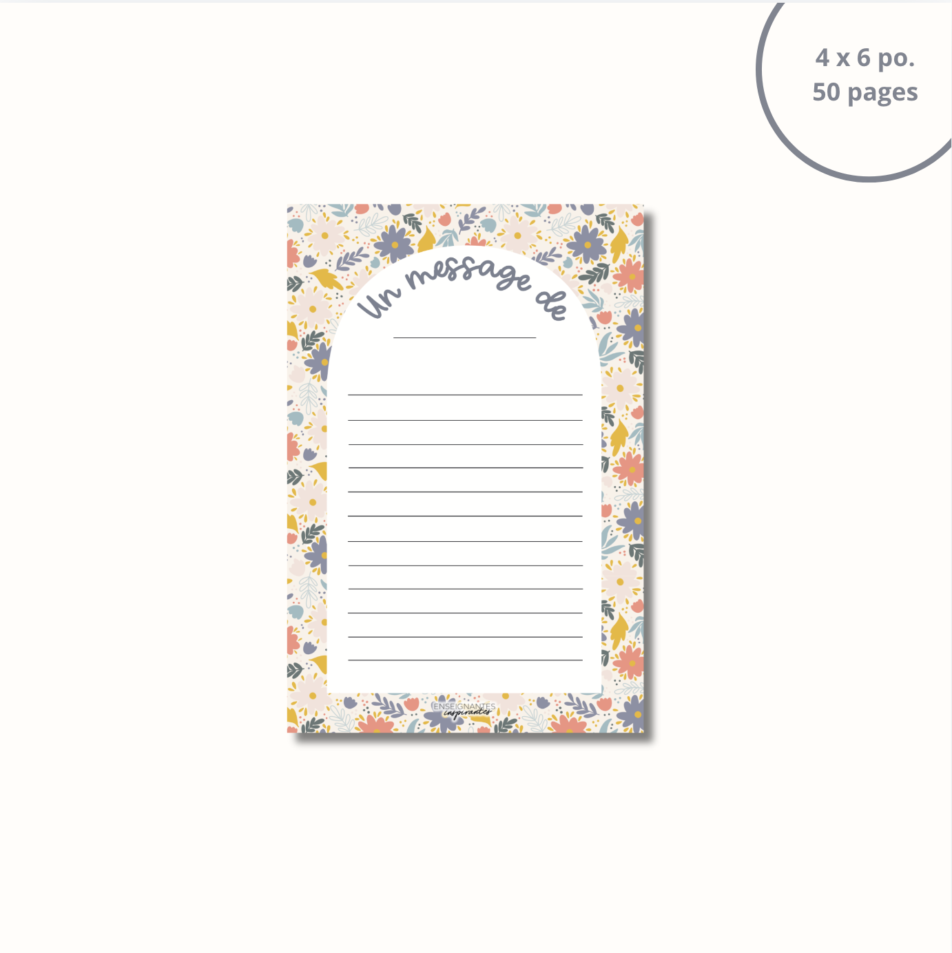 Bloc-note - Un message de (Fleurs colorées)