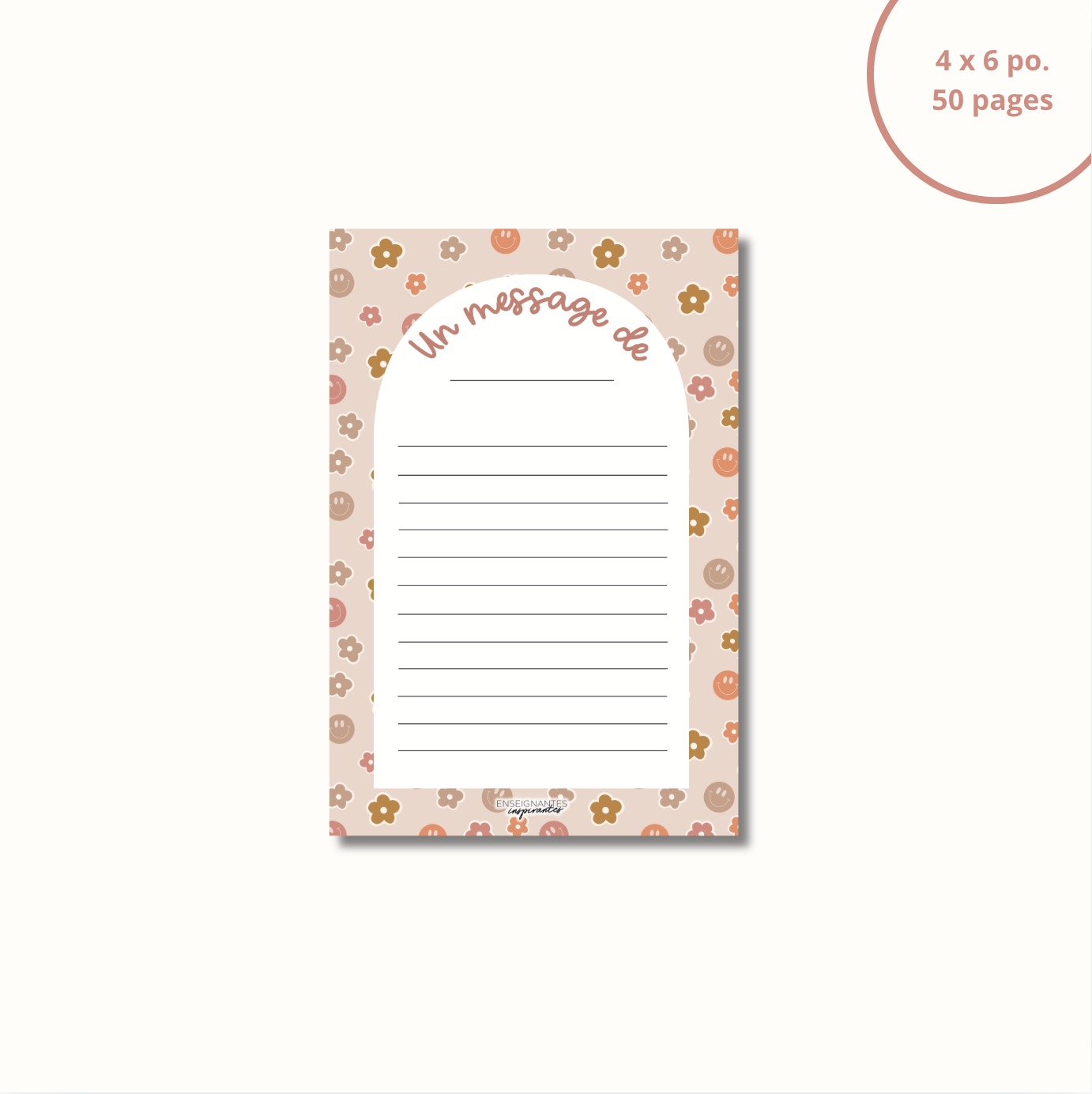 Image of Bloc-note - Un message de (Sourires et fleurs neutres)