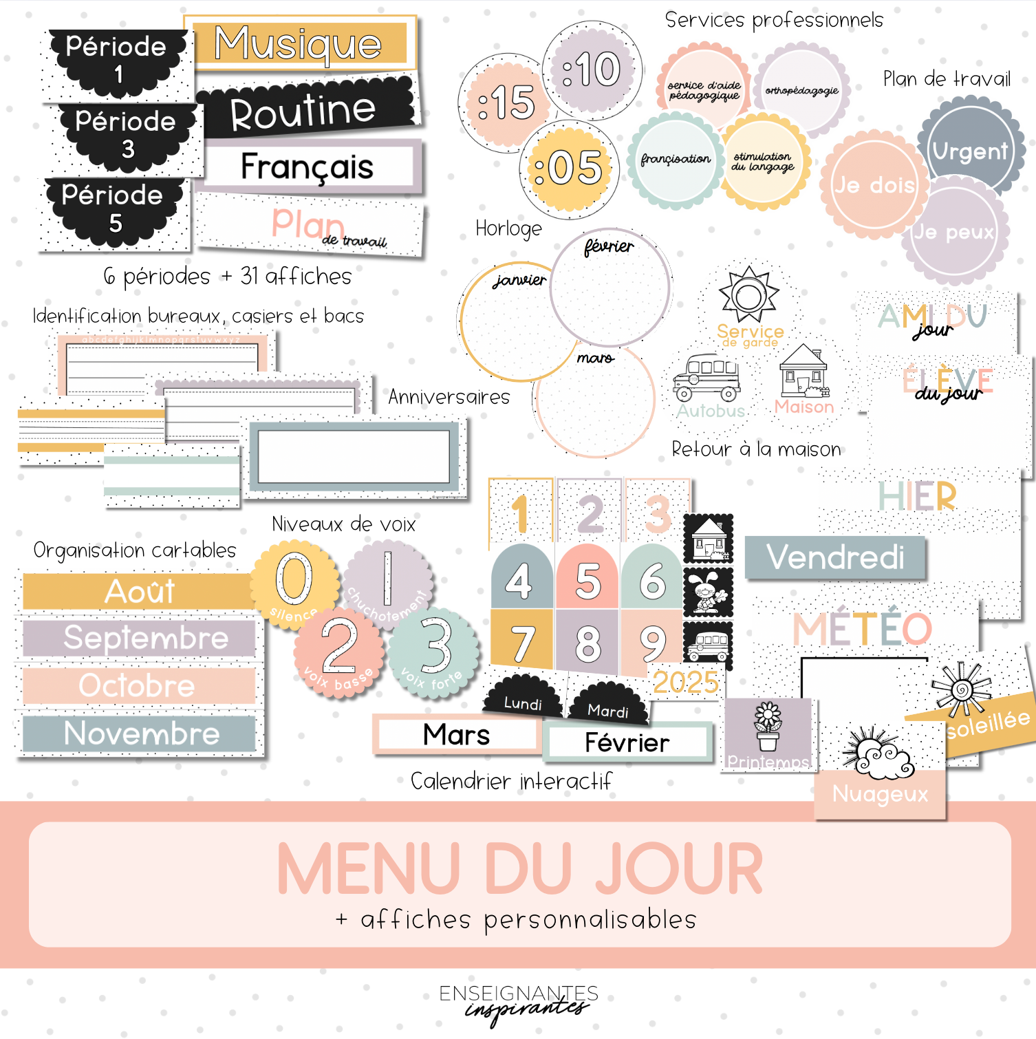 Menu du jour NUMÉRIQUE (pois doux)