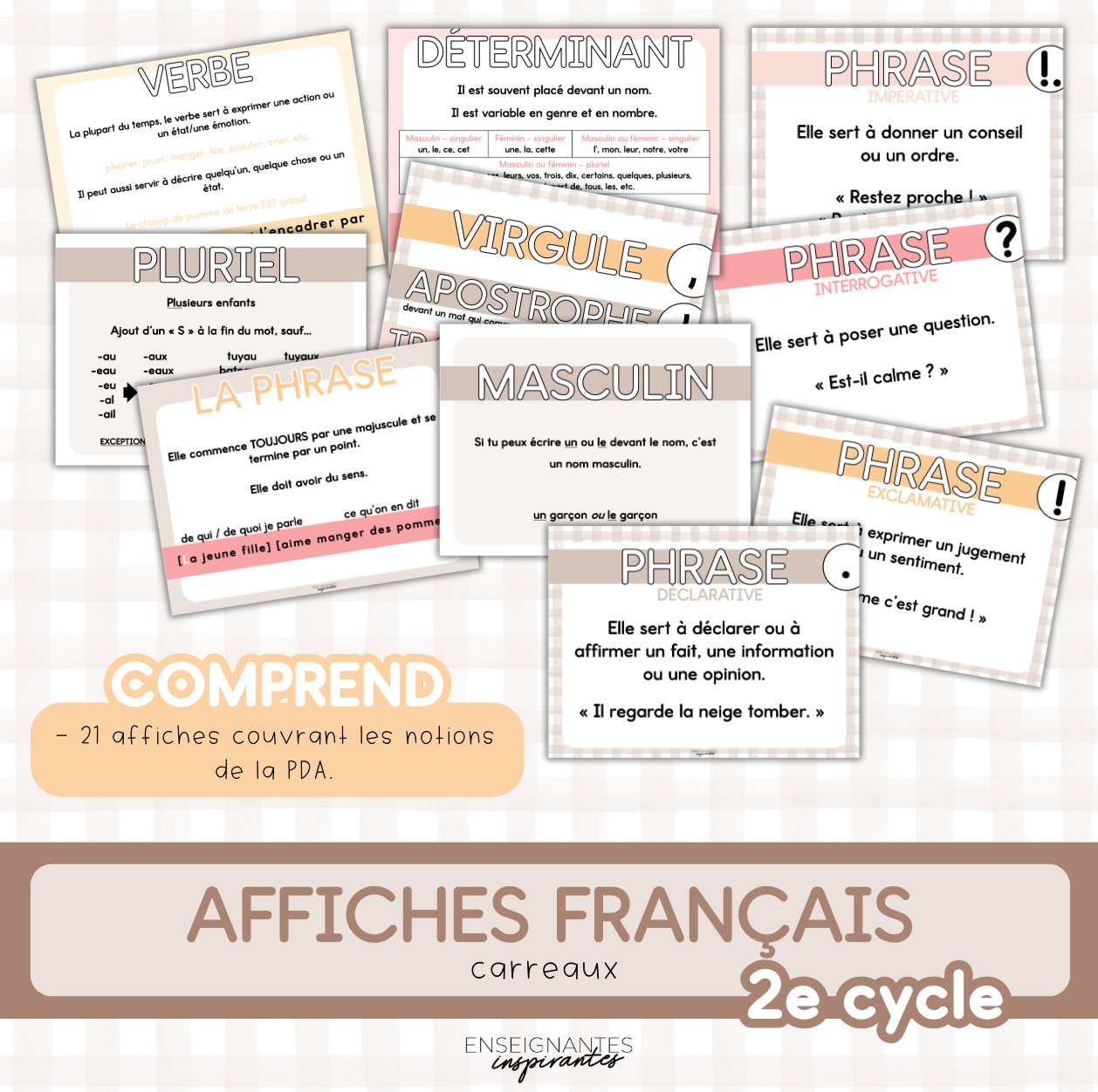 Affiches français 2e cycle (carreaux)