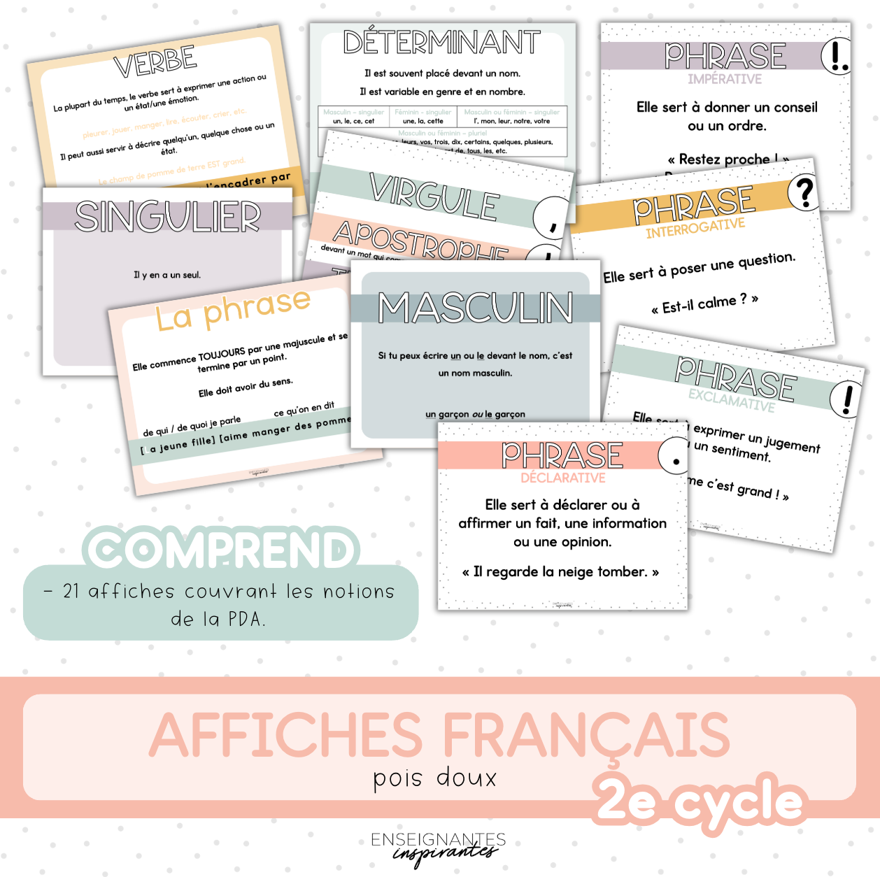 Affiches français 2e cycle (pois doux)