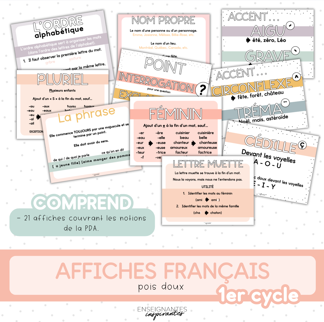 Affiches français 1er cycle (pois doux)