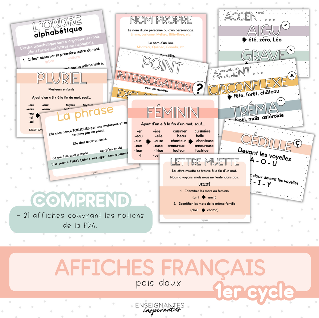 Affiches français 1er cycle (pois doux)