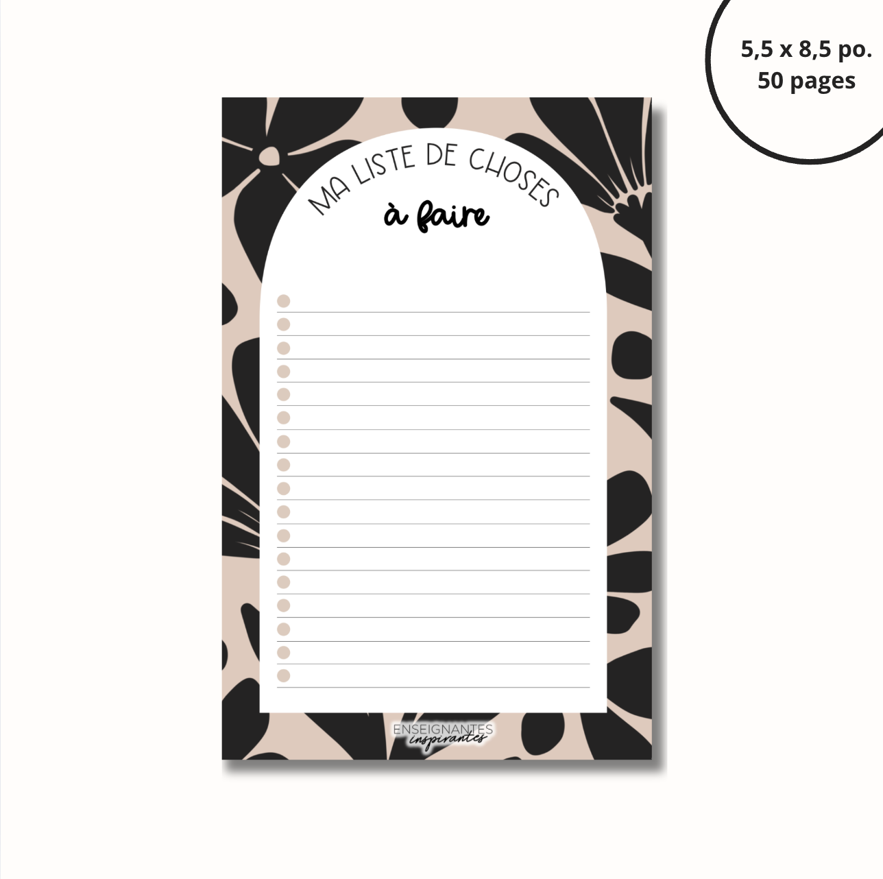 Image of Bloc-note - Ma liste de choses à faire (crème)