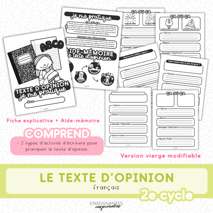 Texte d'opinion (Je me pratique)
