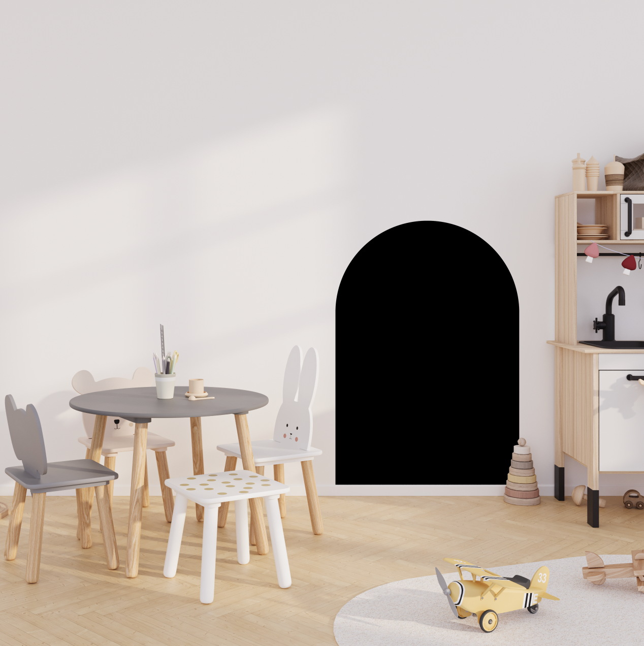 Tableau magnétique aimanté arche (noir)