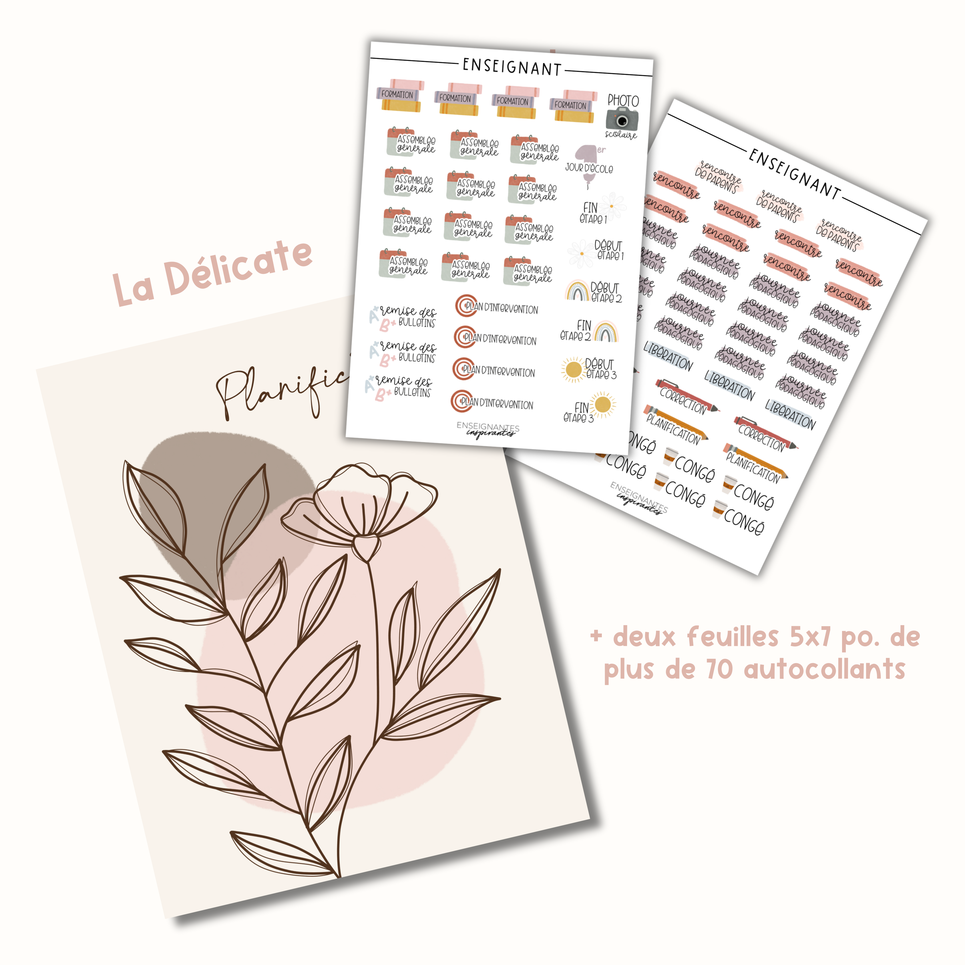 Planificateurs pour enseignant (7 cases) 2025-2026