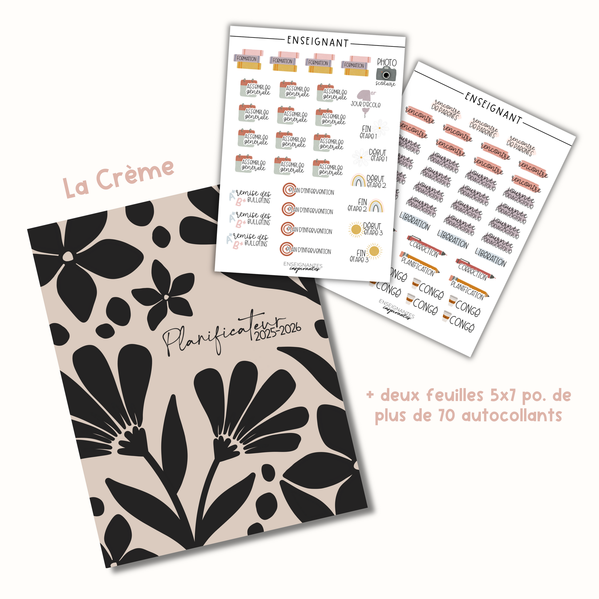 Planificateurs pour enseignant (7 cases) 2025-2026