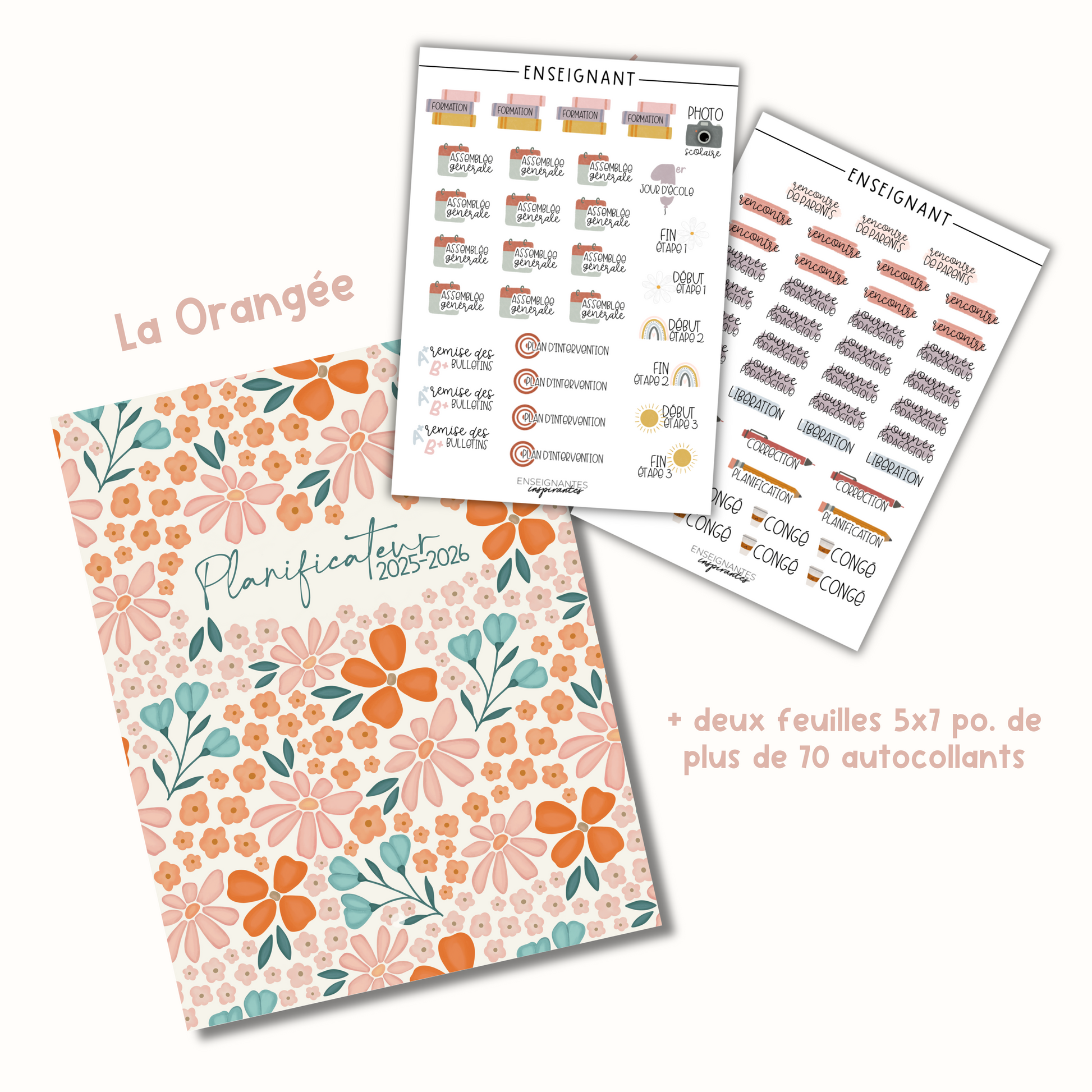 Planificateurs pour enseignant (7 cases) 2025-2026