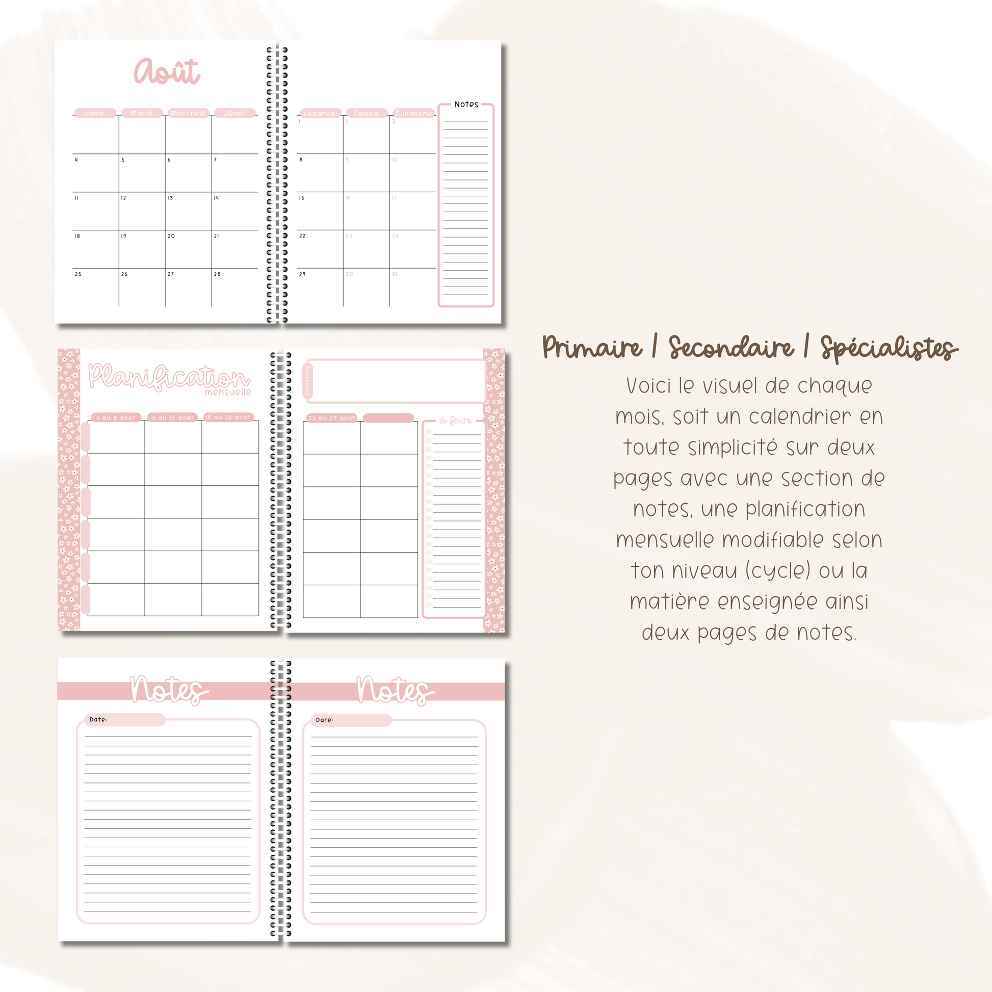 Planificateurs PDF (6 périodes) 2025-2026