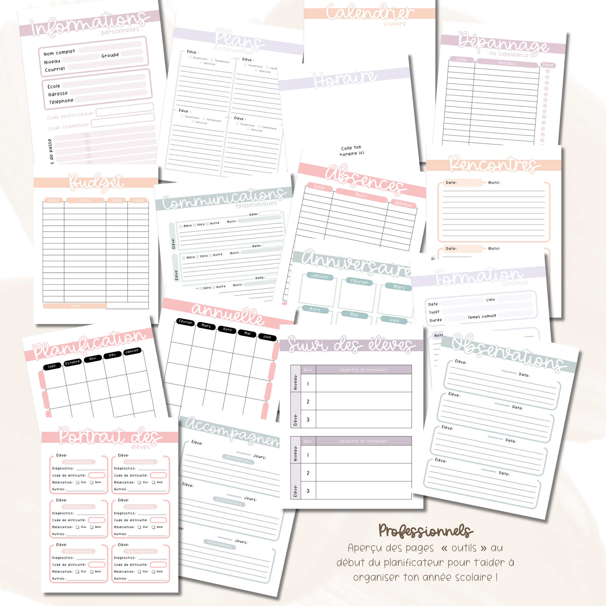 Planificateurs pour professionnels 2025-2026