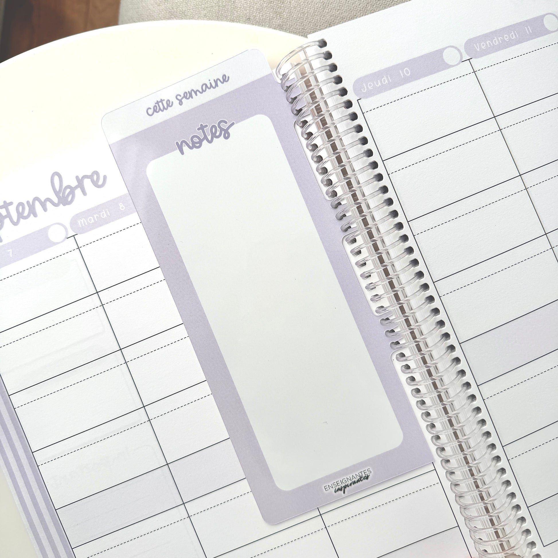 Insert à onglet effaçable pour agenda (Lilas)