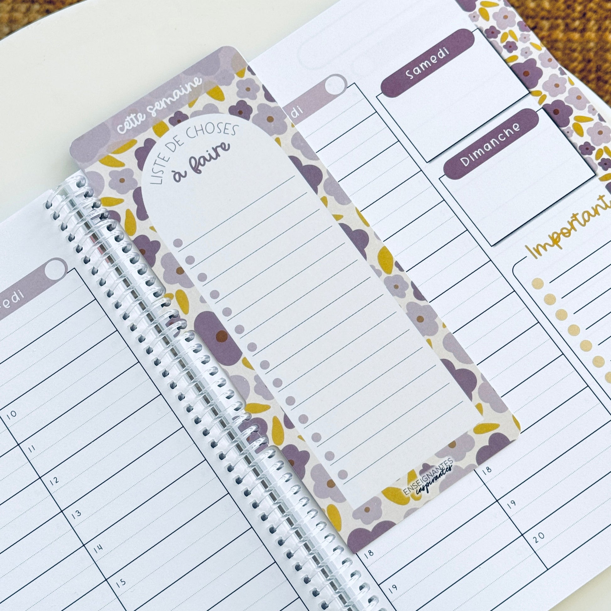 Insert à onglet effaçable pour agenda (Lavande 2.0)