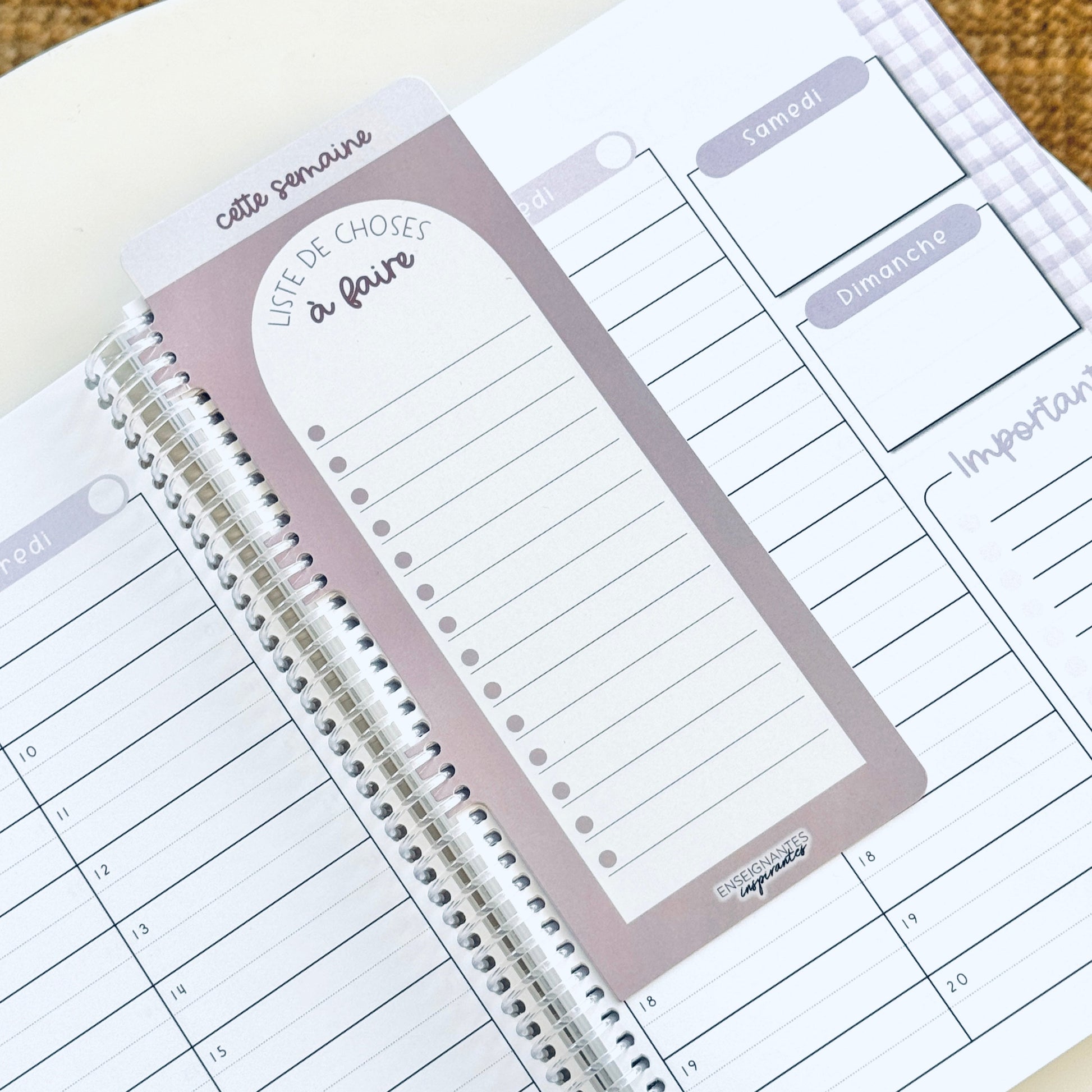 Insert à onglet effaçable pour agenda (Lilas)