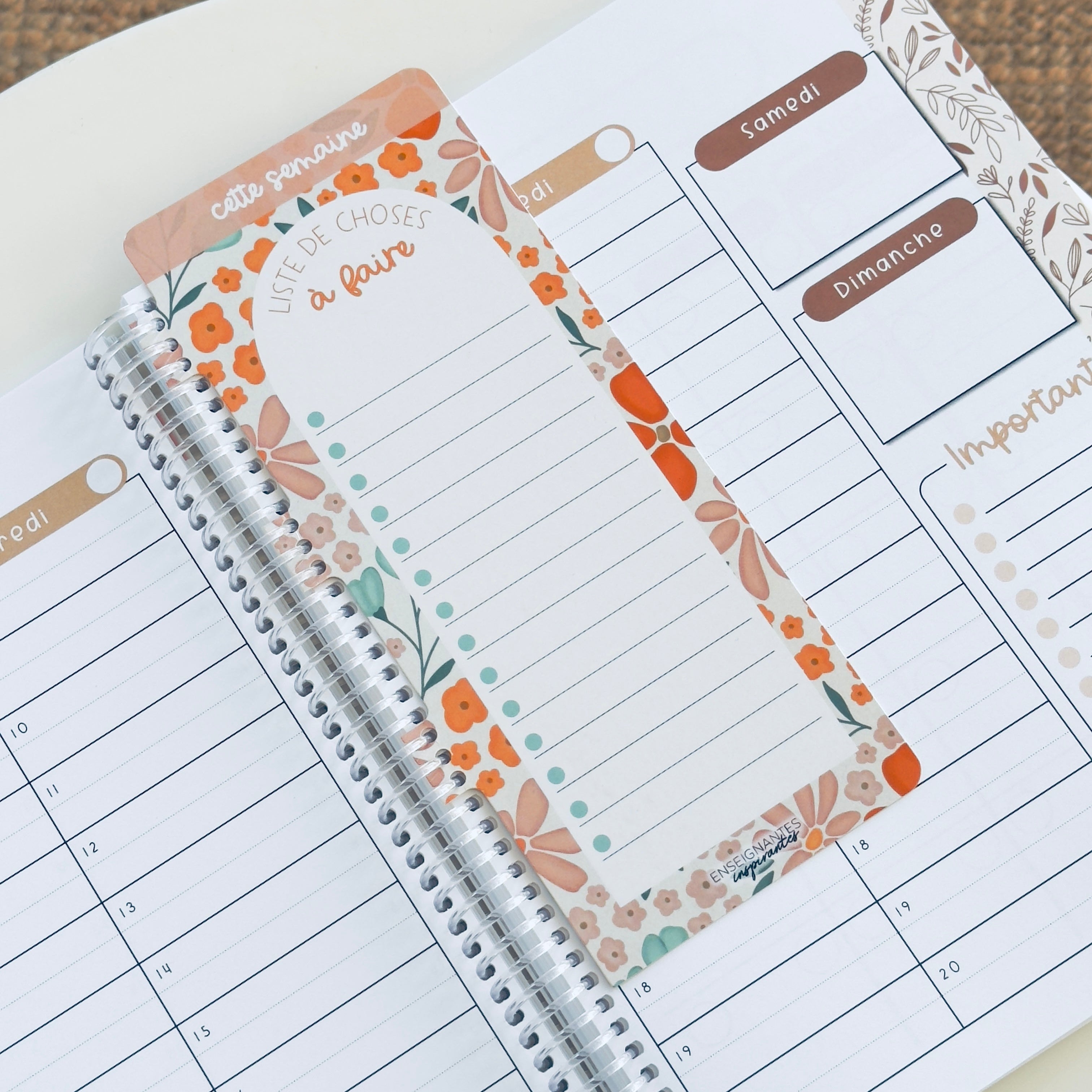 Image of Insert à onglet effaçable pour agenda (Orangé)