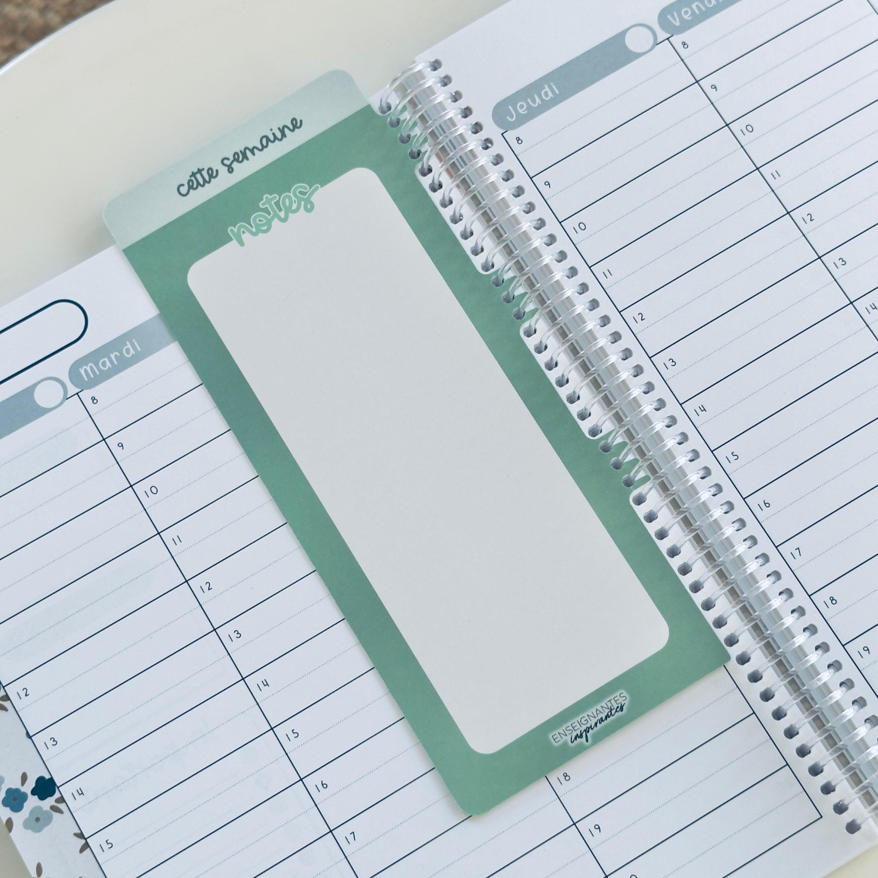 Image of Insert à onglet effaçable pour agenda (Sauge)