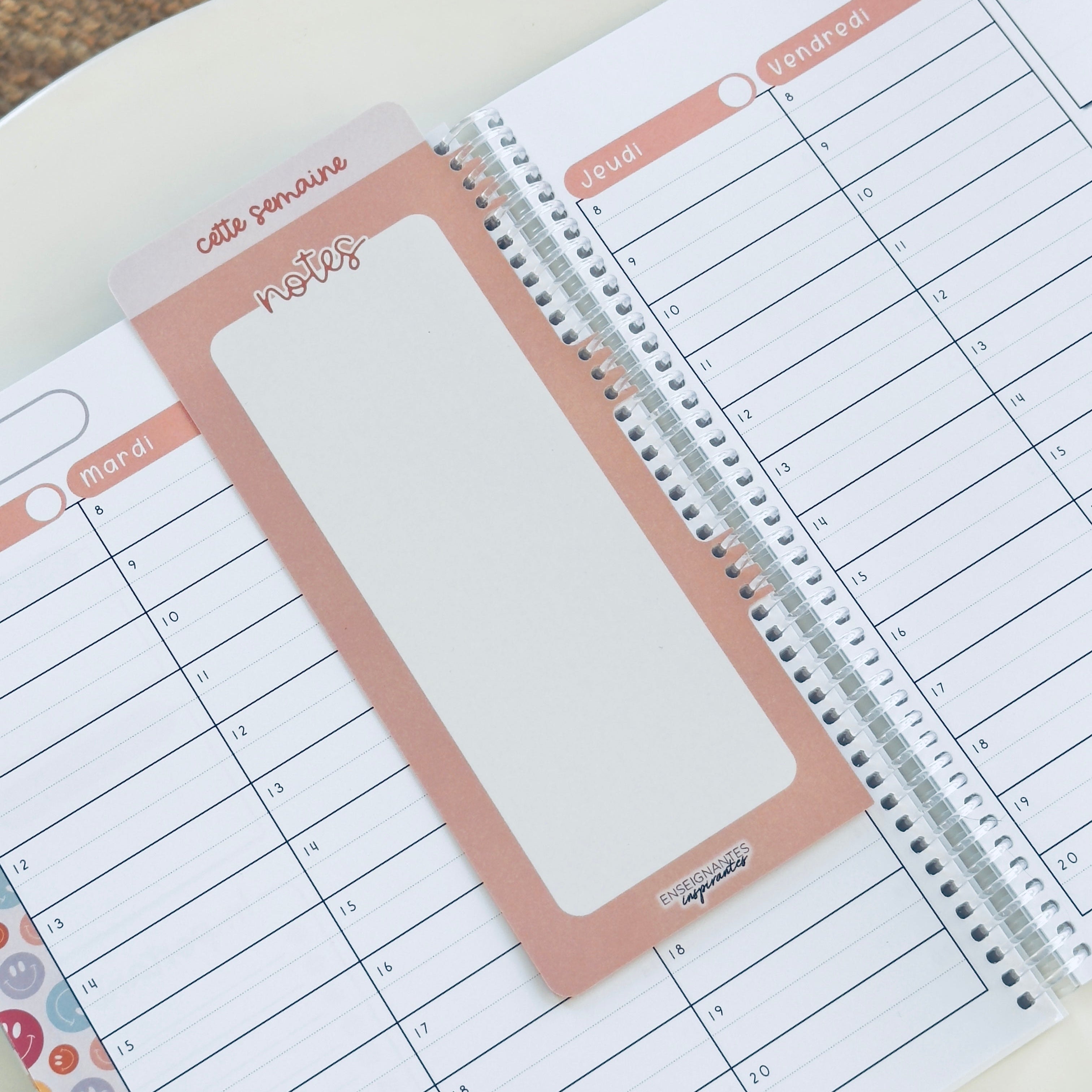 Image of Insert à onglet effaçable pour agenda (Rose)