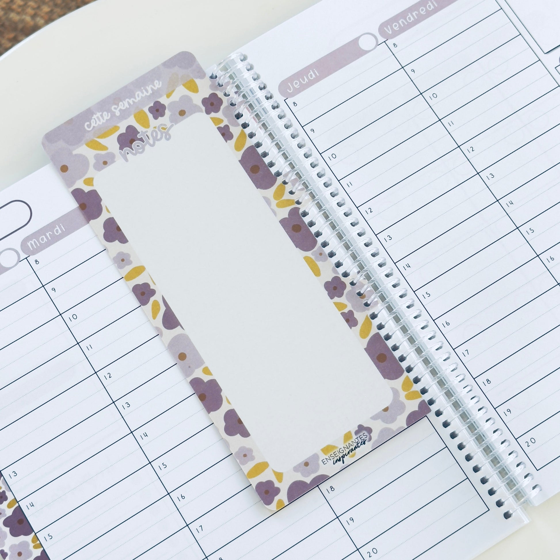 Insert à onglet effaçable pour agenda (Lavande 2.0)