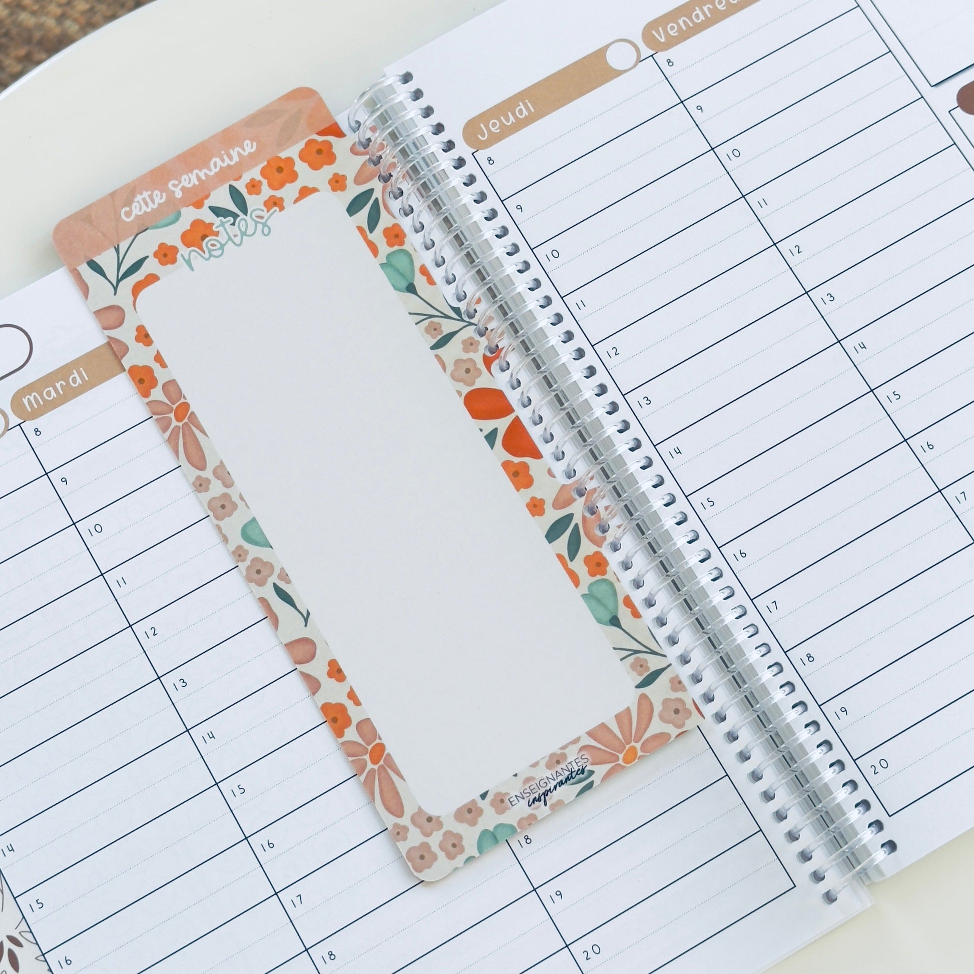 Insert à onglet effaçable pour agenda (Orangé)