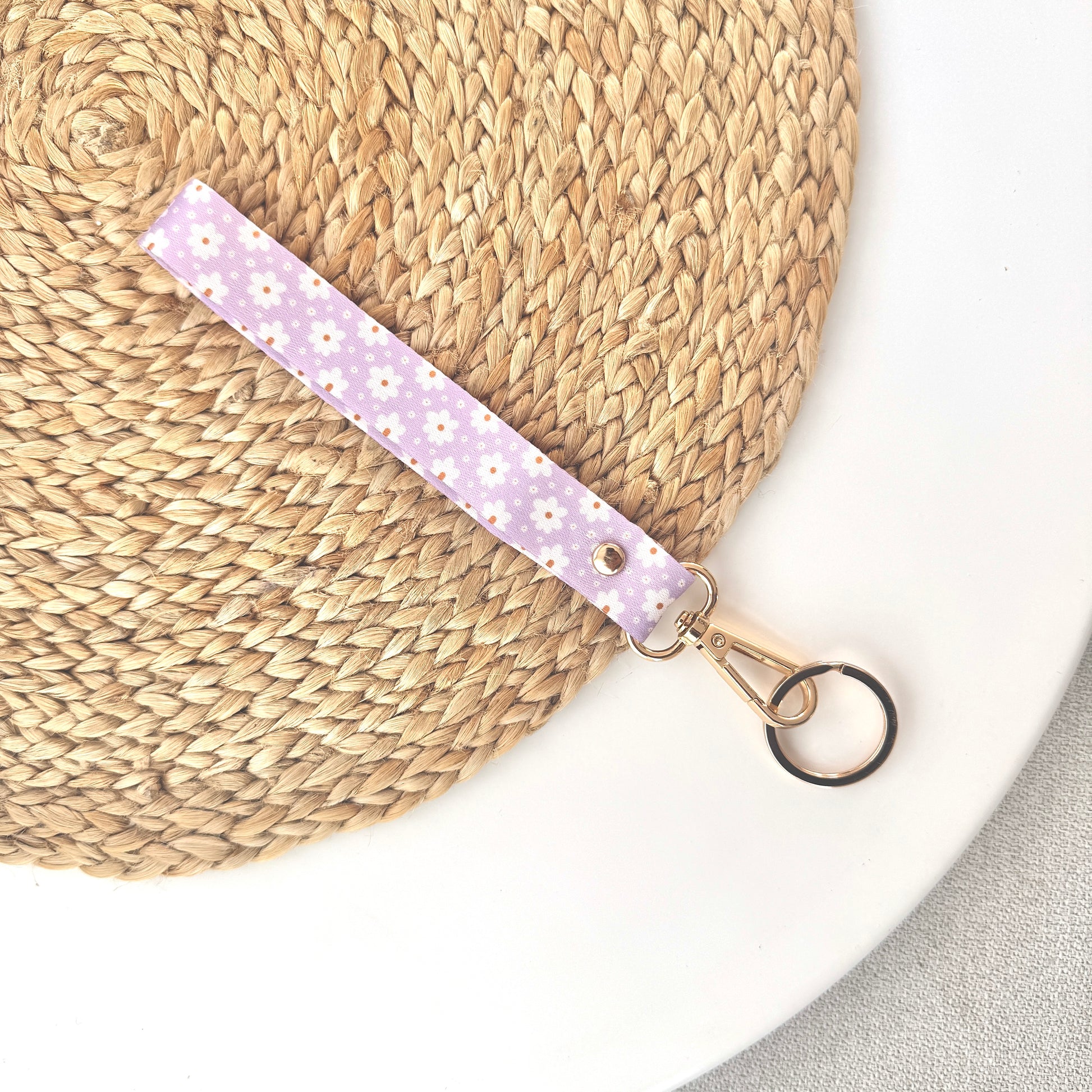 Lanière courte - Marguerite lilas