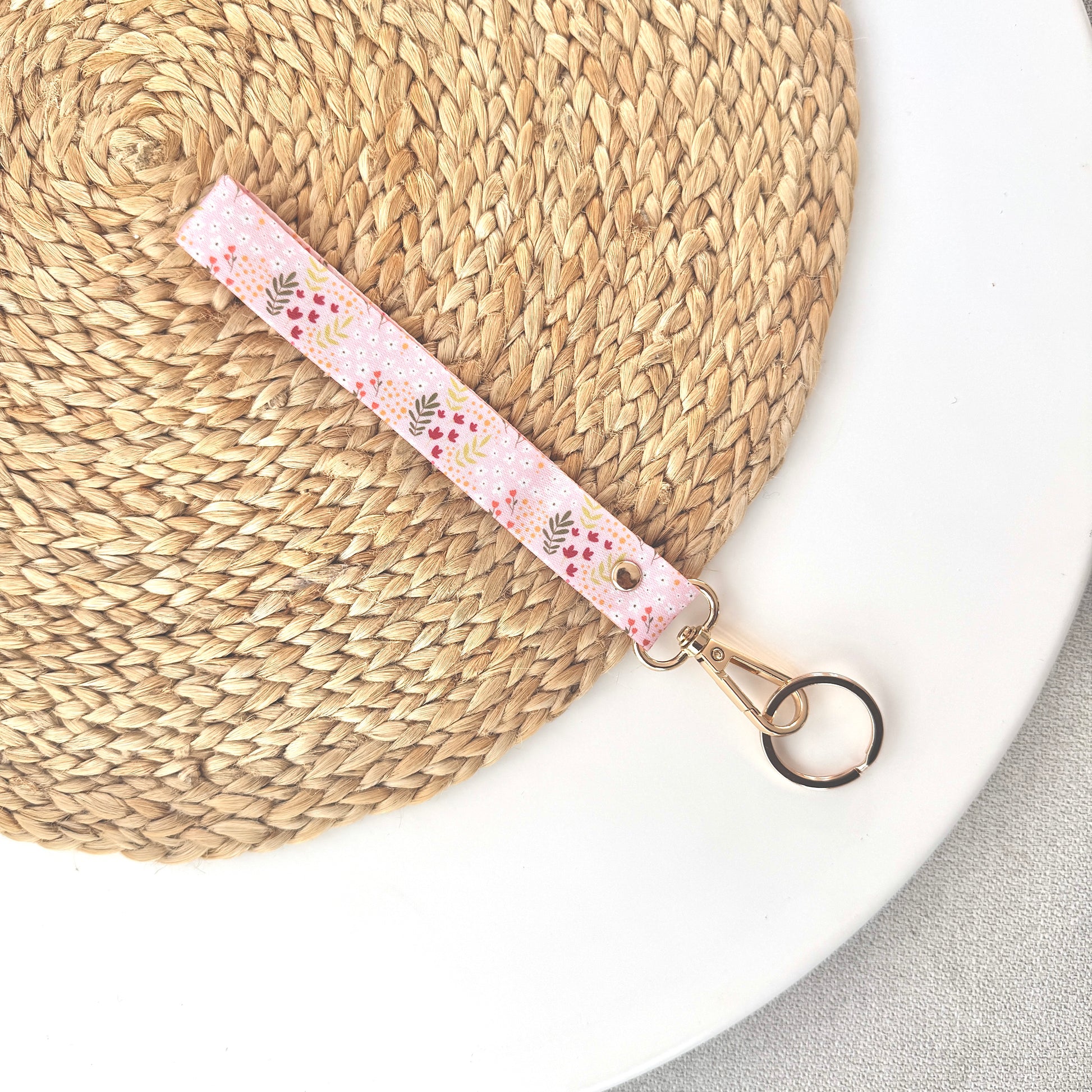 Lanière courte - Rose fleurie