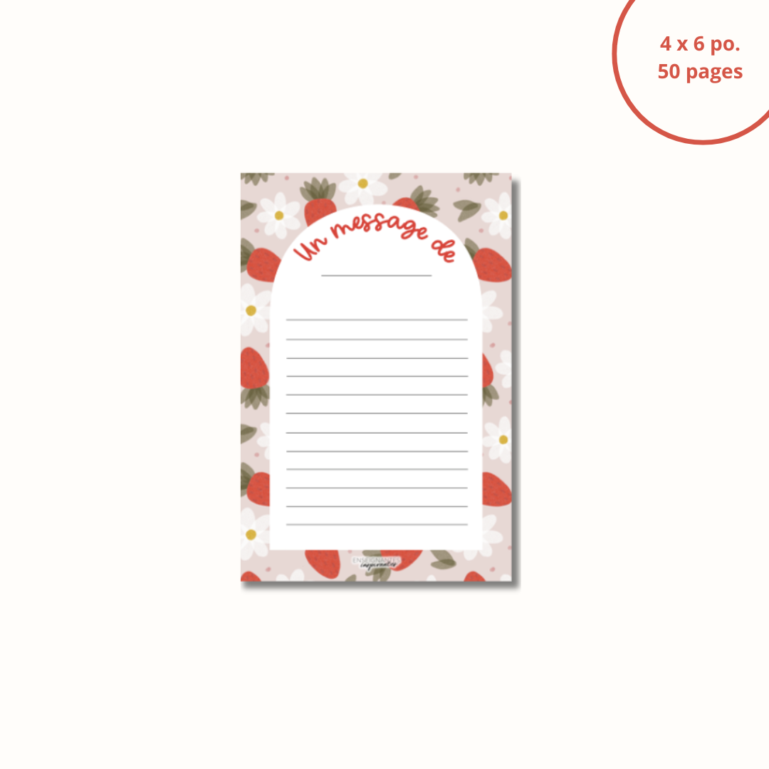 Bloc-note - Un message de (Fraises)