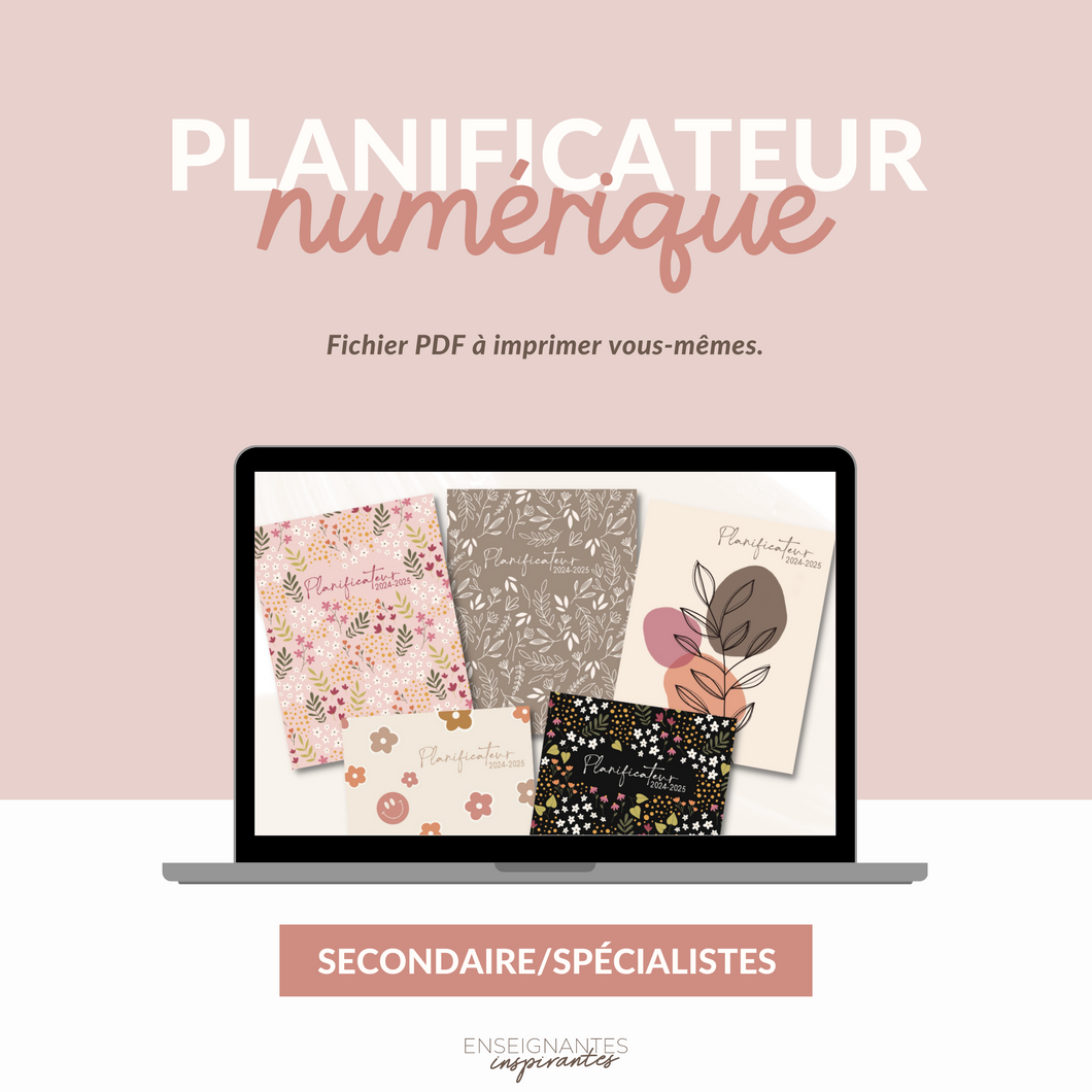 Planificateurs (Secondaire/Spécialistes) 2024-2025 - PDF à imprimer