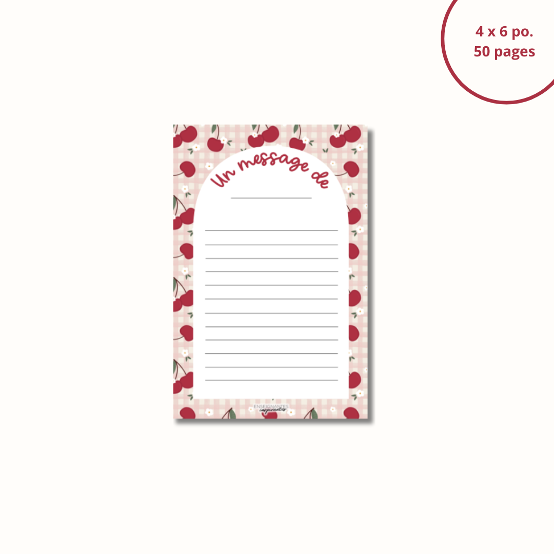 Image of Bloc-note - Un message de (Cerises)