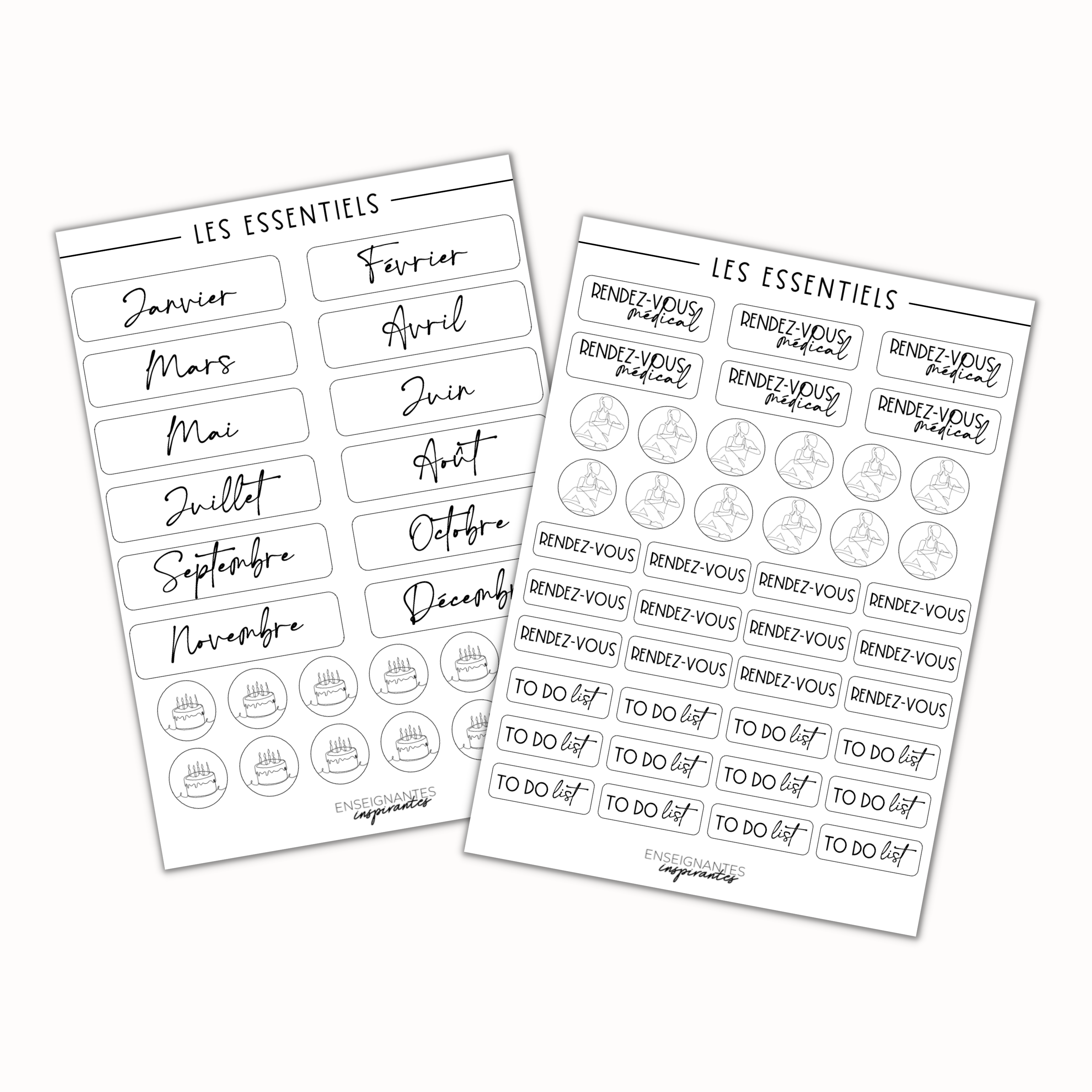 Image of Feuille autocollants (essentiels), 5x7 po.