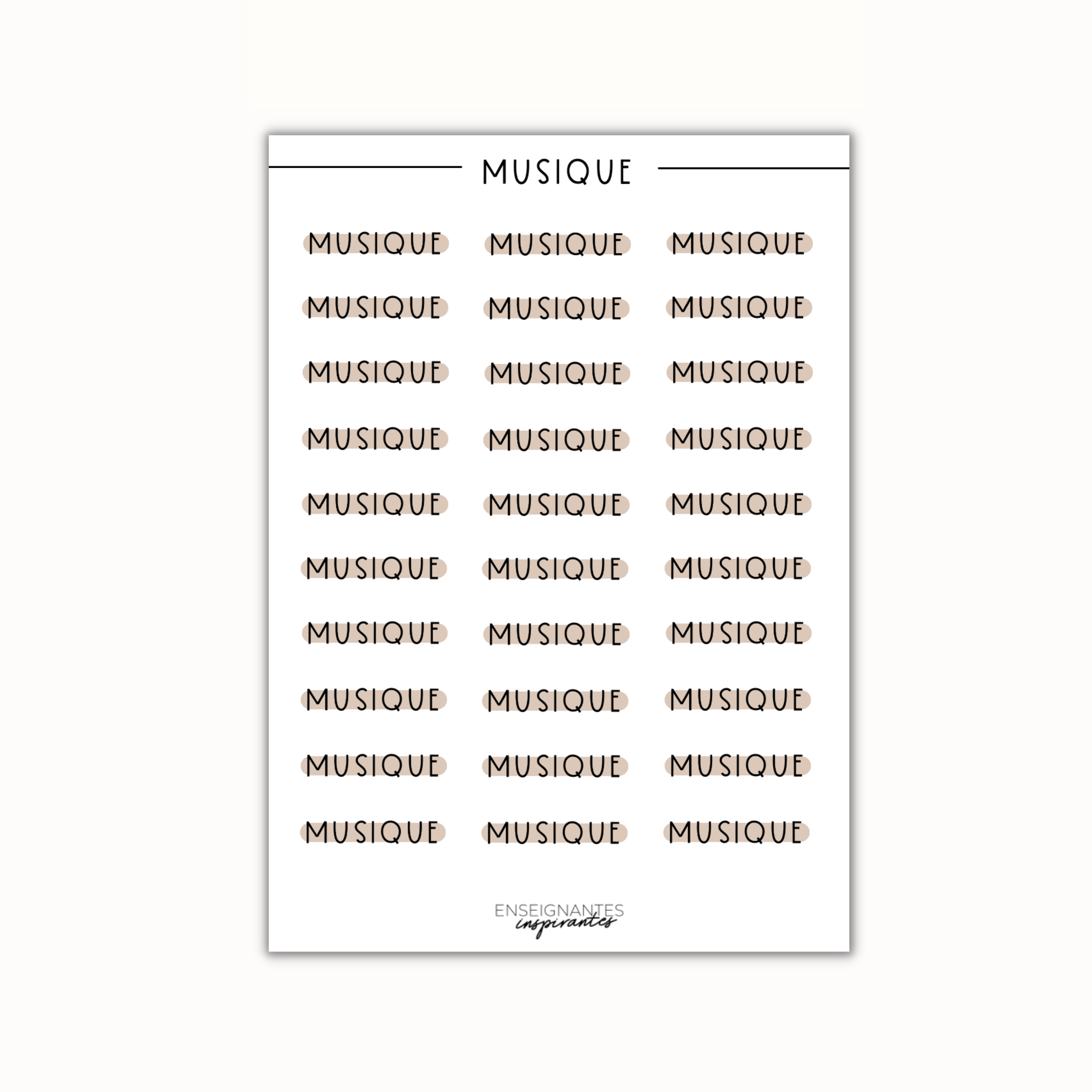 Feuille autocollants (spécialistes), 5x7 po.