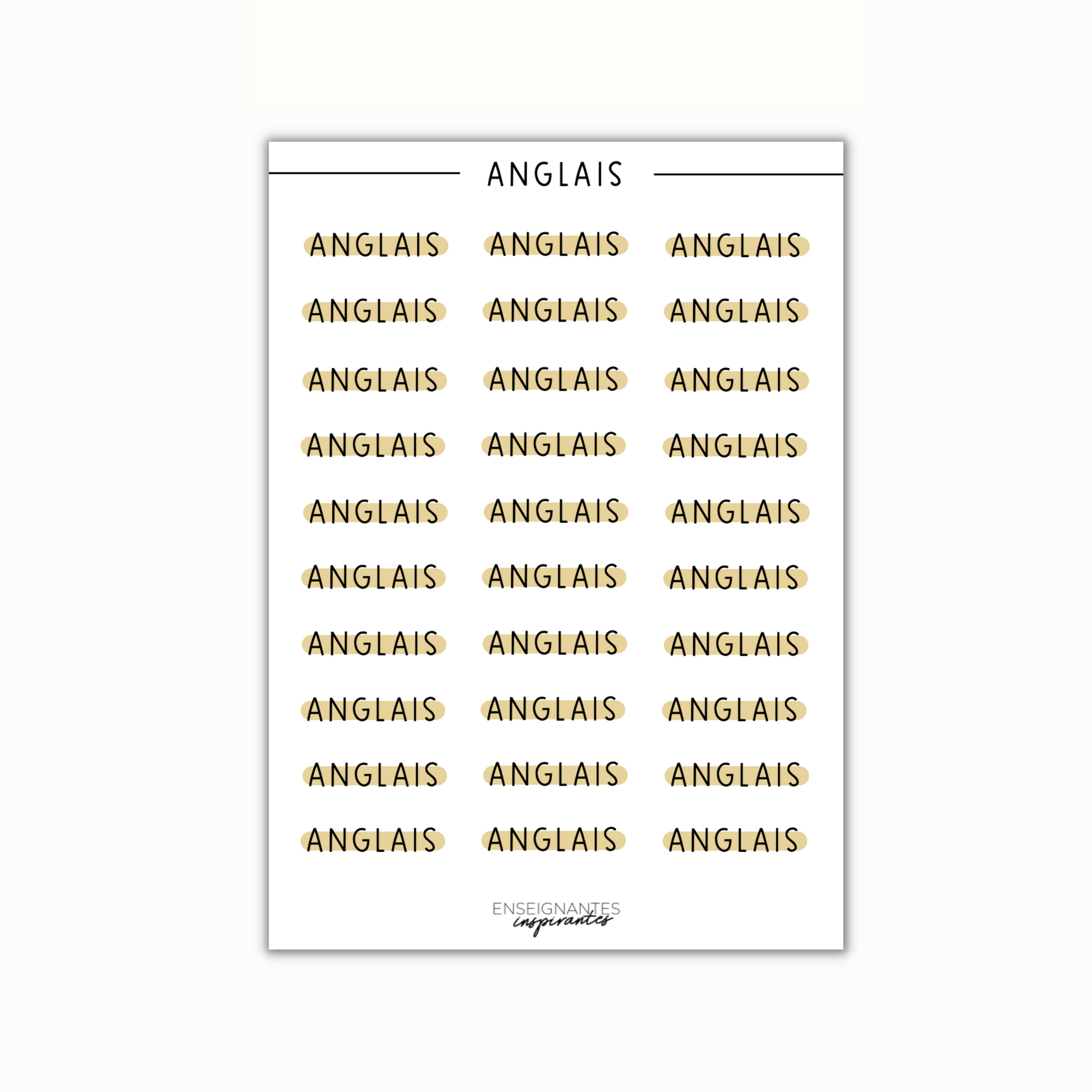 Feuille autocollants (spécialistes), 5x7 po.