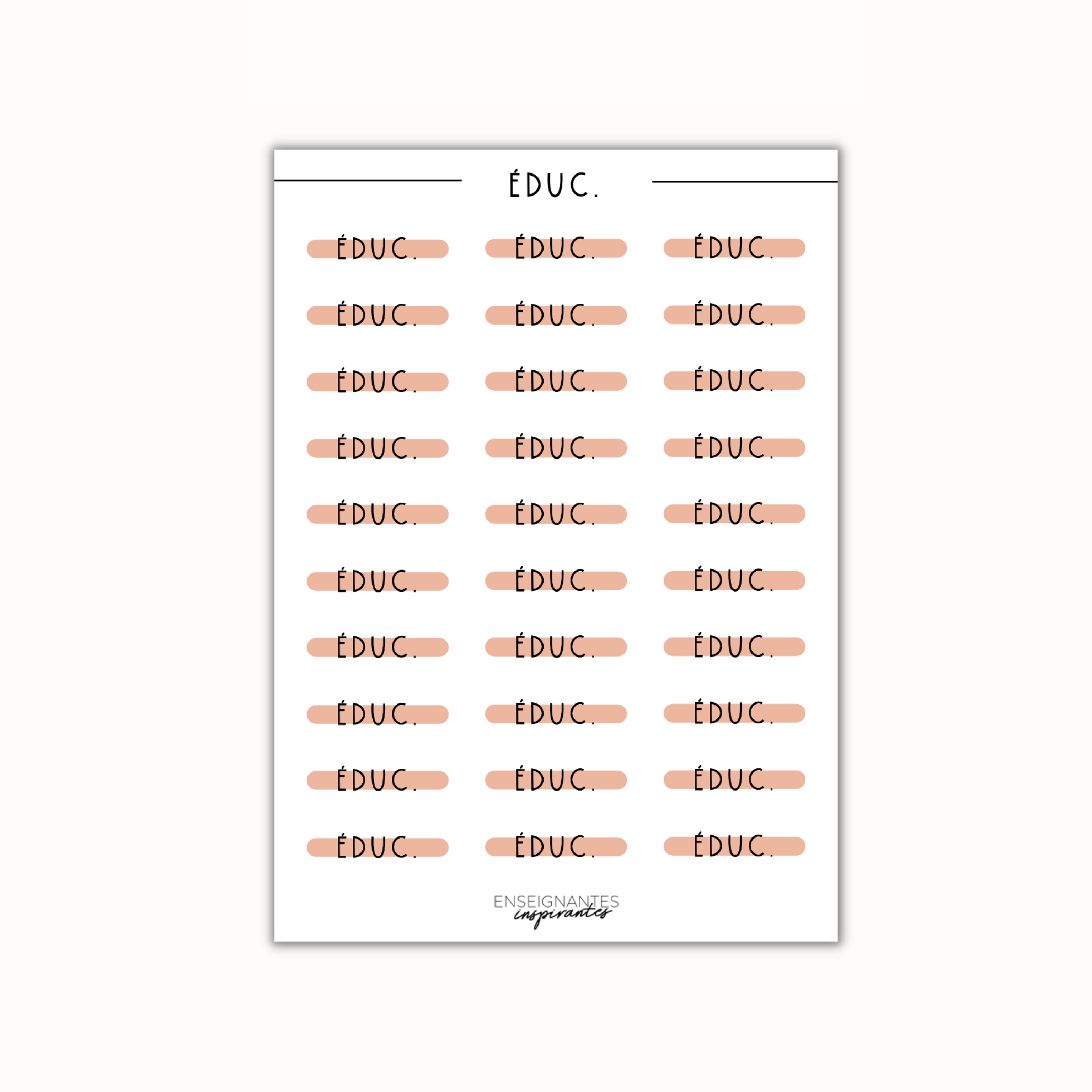 Image of Feuille autocollants (spécialistes), 5x7 po.