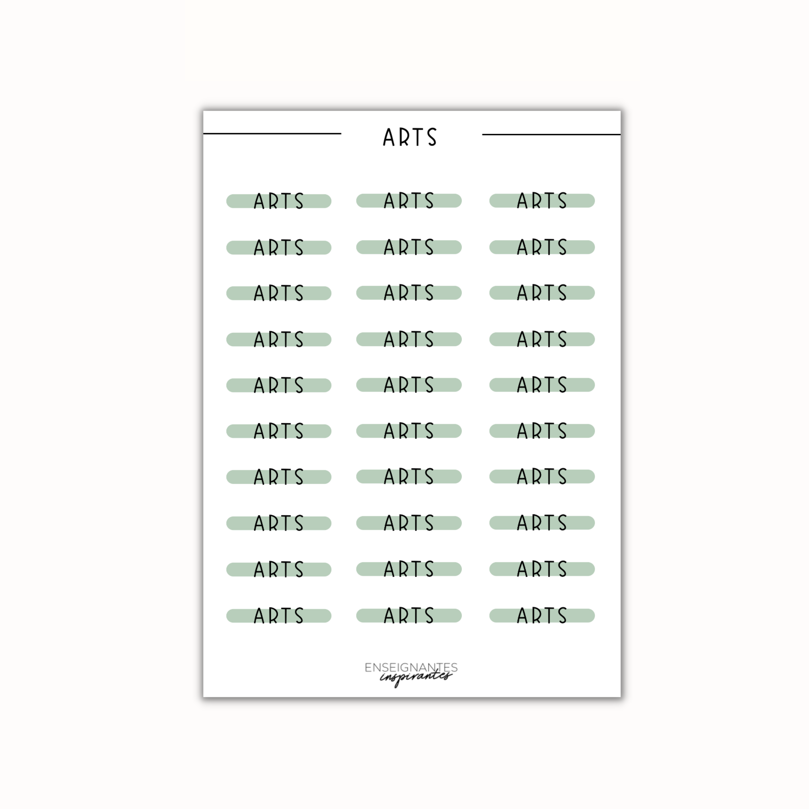 Feuille autocollants (spécialistes), 5x7 po.