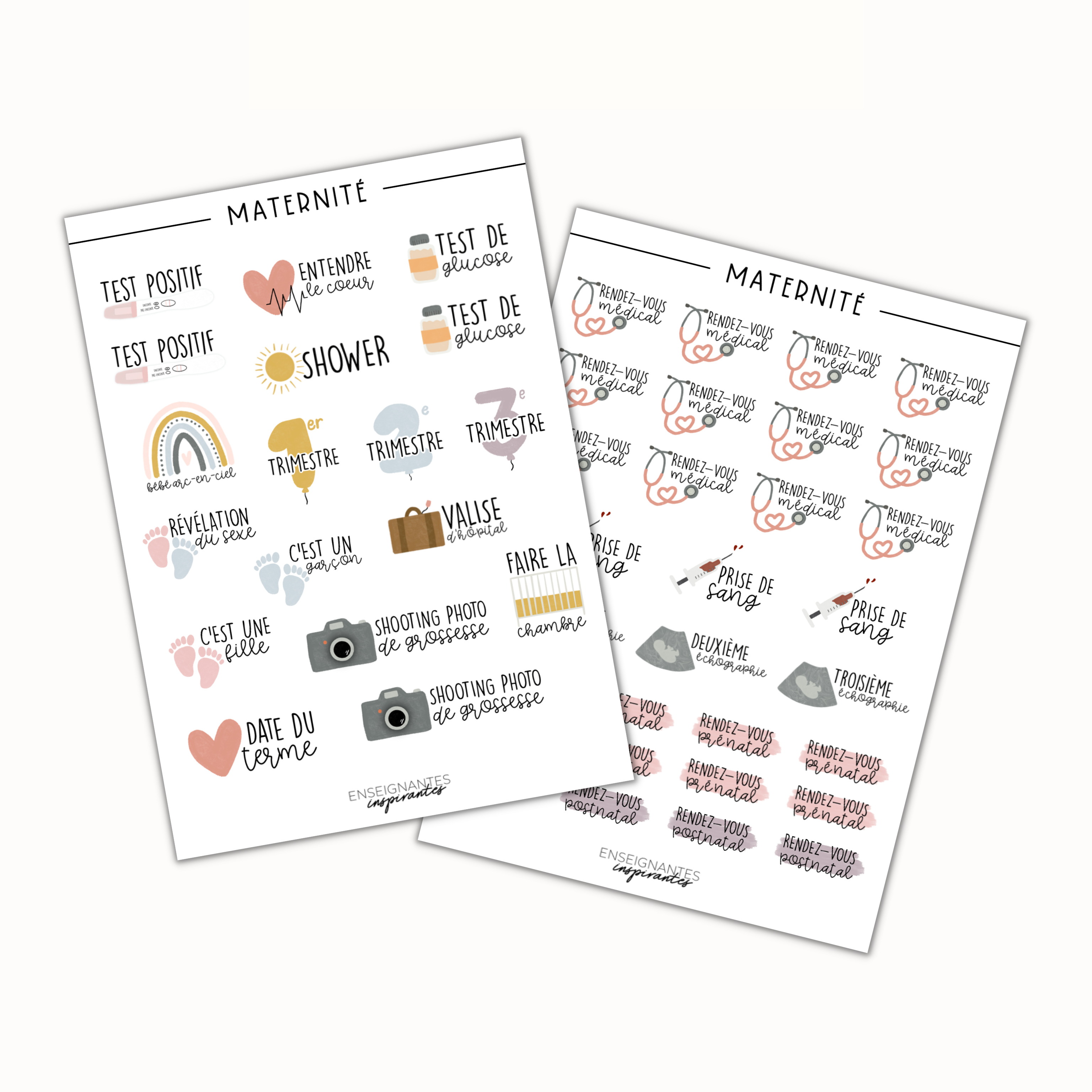 Image of Feuilles autocollants (ensemble grossesse), 5x7 po.