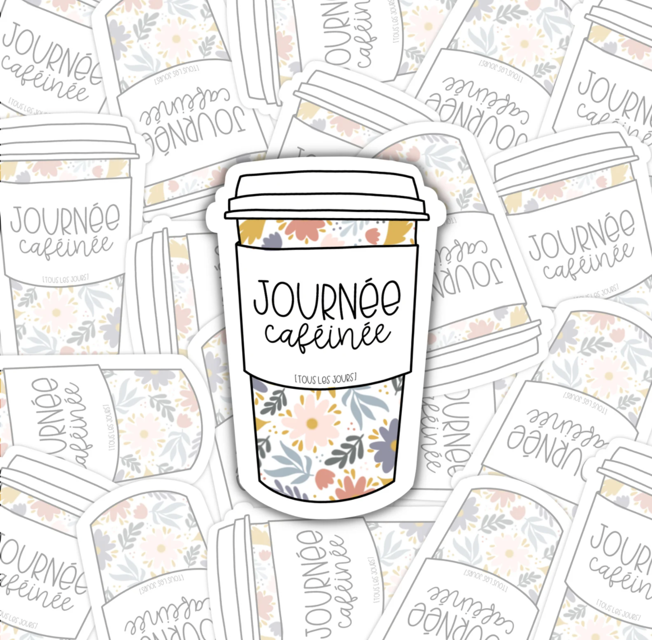 Big “caffeinated day” sticker