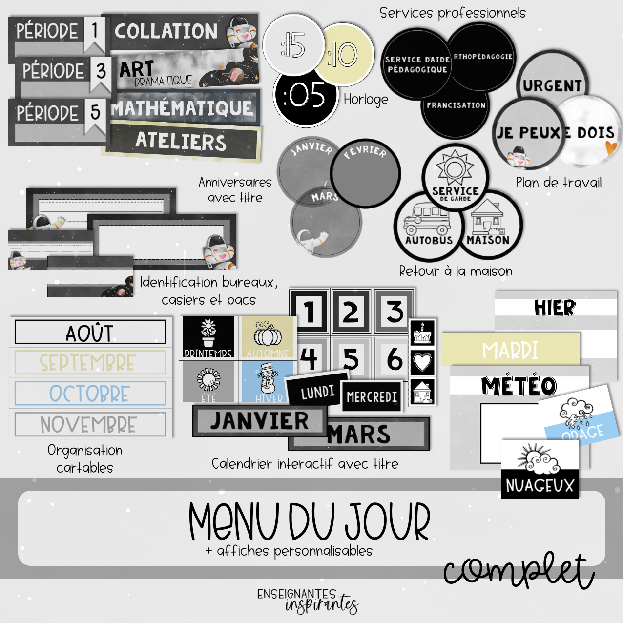Menu du jour NUMÉRIQUE complet (espace)