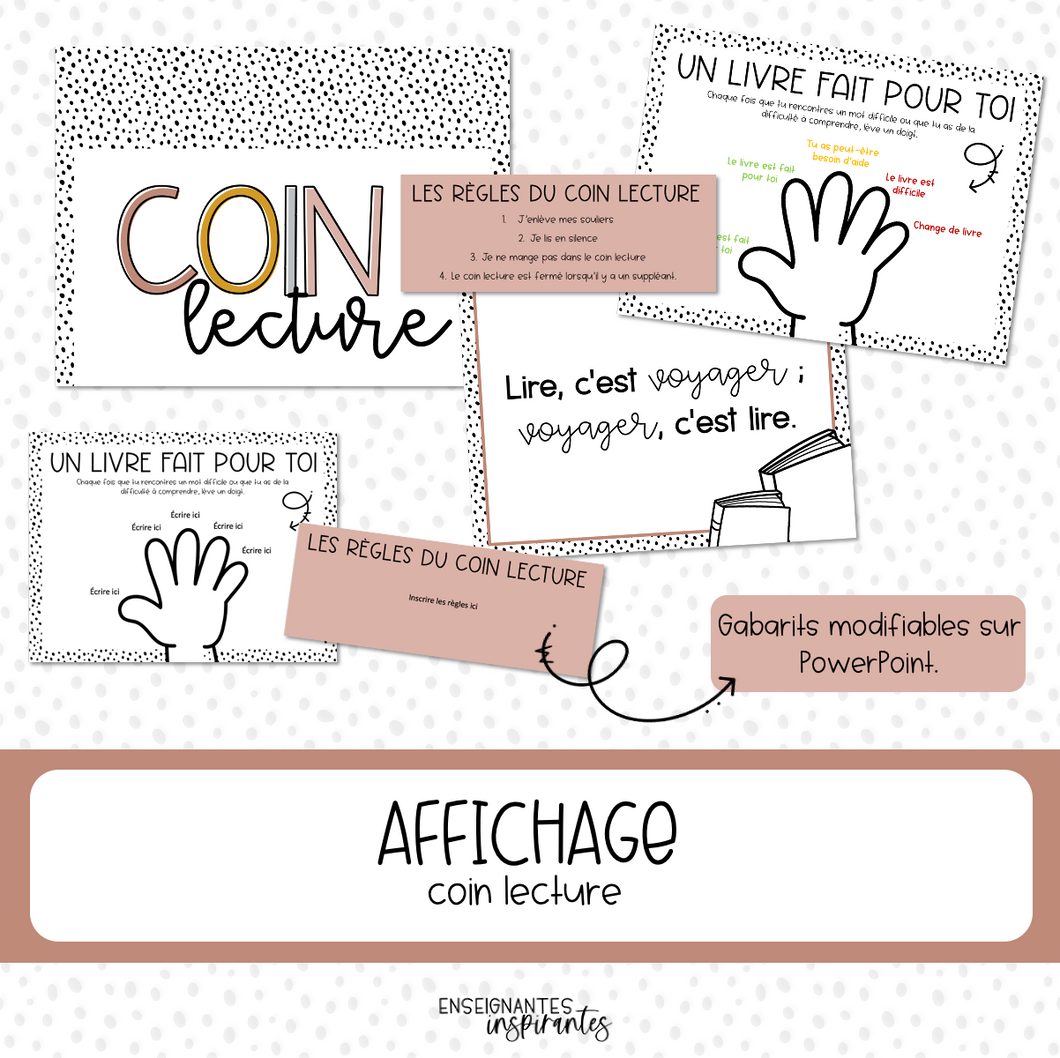 Affichage coin lecture
