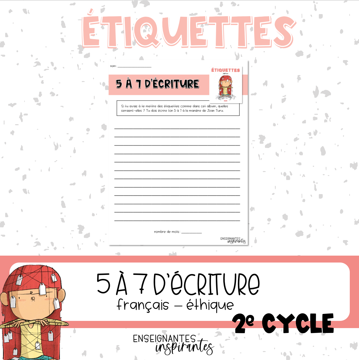 Image of 5 to 7 writing - Labels