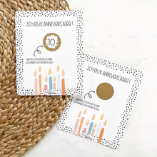 Charger l&#39;image dans la galerie, Ensemble de 10 cartes à gratter « anniversaire »
